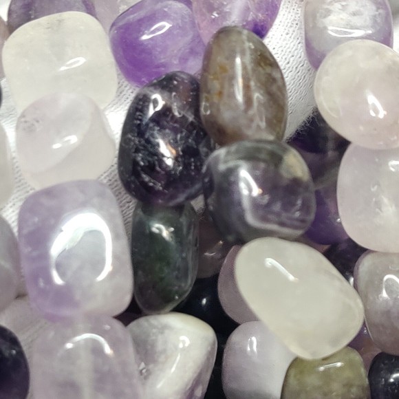 Chevron Amethyst elastic natural stone bracelet  including felt pouch-NB03 - Picture 14 of 16